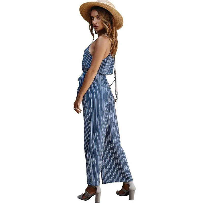 Женские летние праздничные повседневные Комбинезоны без рукавов модное женское