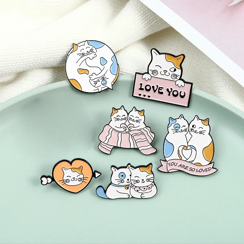 Креативная трендовая брошь на лацкан с мультяшным космическим котом и каплей