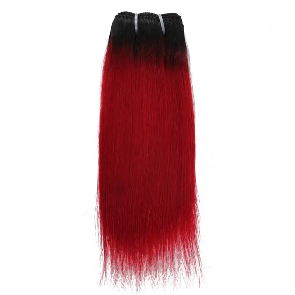 Красота на линии 8 дюймов Синтетические волосы ткать Омбре два тона пряди волос