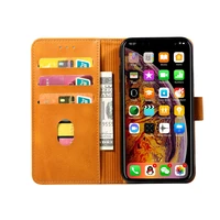 hot calfskin wallet case for iphone11 pro max x xr xs max 5 se 6 7 8 plus multicolor fitted leather business flip cover