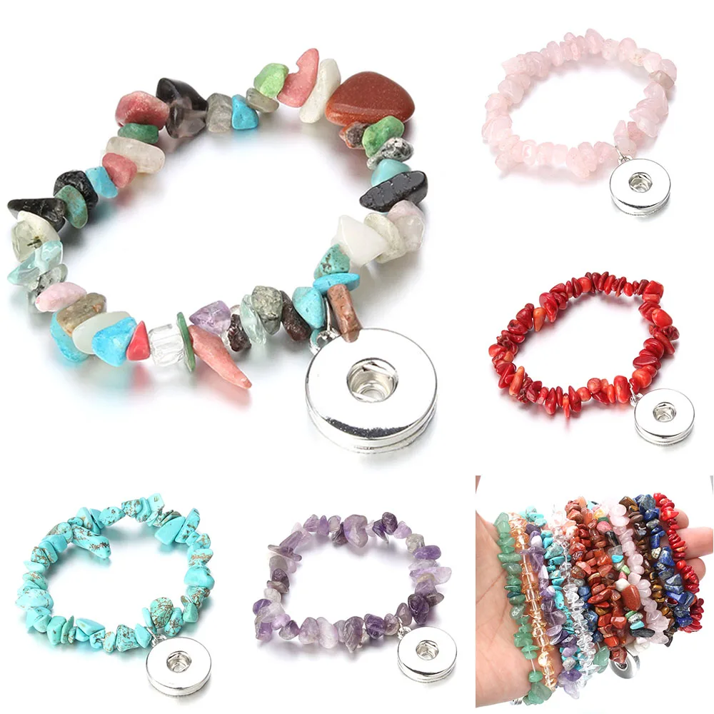 Новые ювелирные изделия браслет с застежкой из натурального камня гравия 18 мм