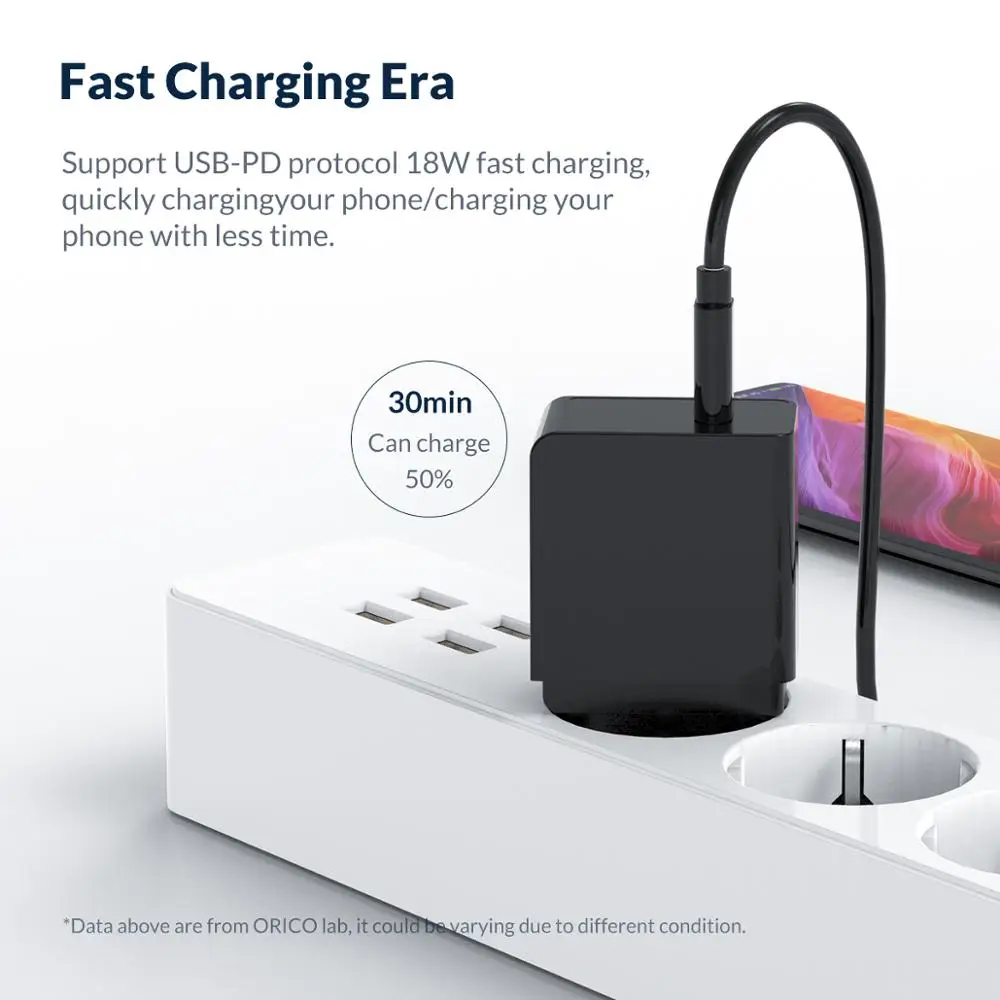 ORICO 18 Вт PD2.0 USB Type C зарядное устройство Быстрая зарядка PD 2 0 быстрое для iPhone 11Pro Max