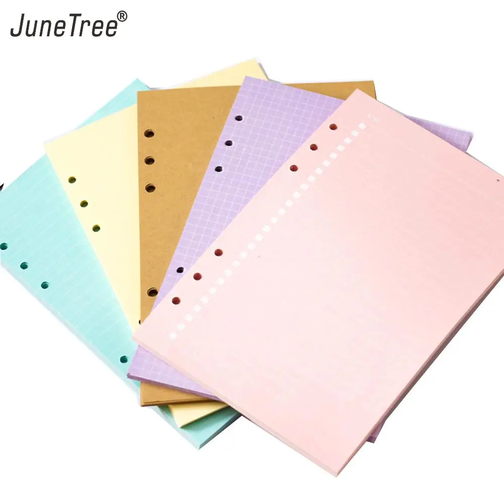 

notebook planner journal A5 A6 color refill papers loose leaf sub slip paper paper 6 hole color classification index paper