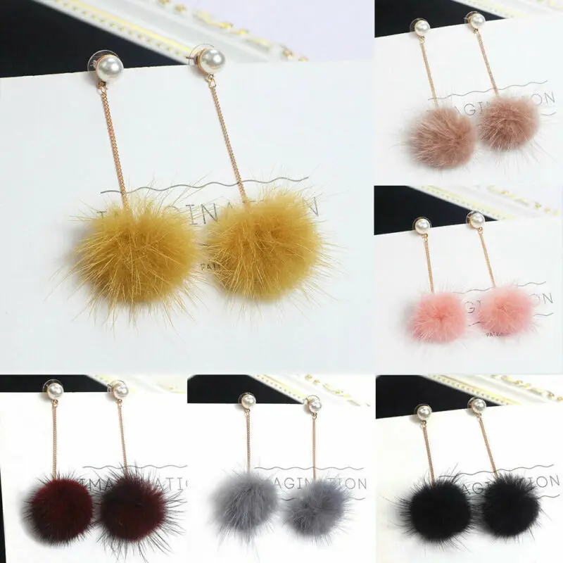 Модные женские модные серьги 32 мм с шариками длинные висячие ювелирные изделия