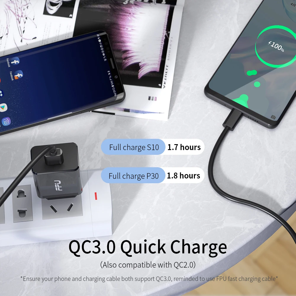 FPU Быстрая зарядка 3,0 ЕС быстрое зарядное устройство для iPhone X 8 iPad QC3.0 QC USB зарядное устройство адаптер для Xiaomi Mi samsung зарядное устройство для мобильных телефонов