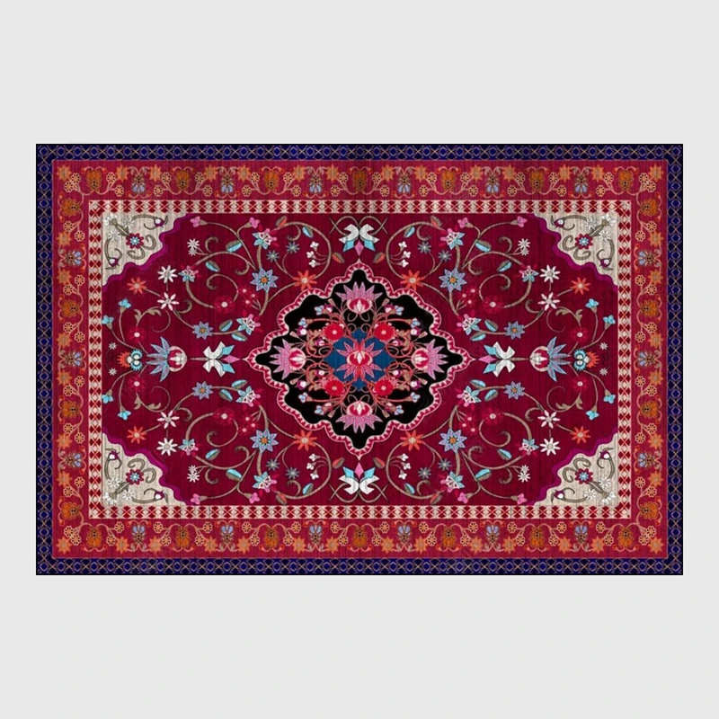 Персидский стиль Роскошные красные цветочные большие ковры с принтом для