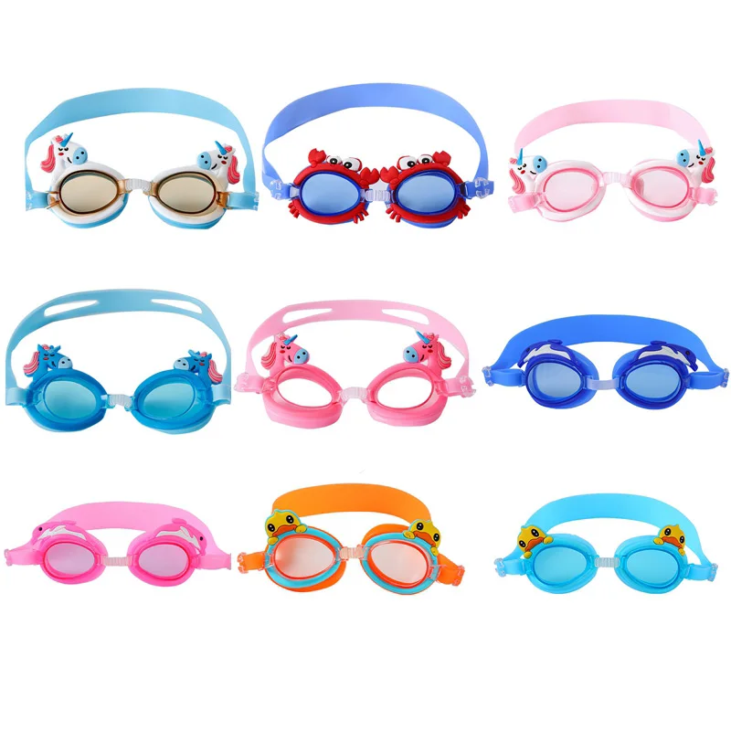 

Очки Детские Силиконовые в форме единорога, прозрачные водонепроницаемые противотуманные очки для плавания в бассейне