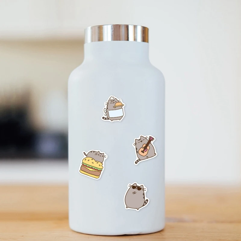 

100pcs Pieces Of Fat Cat Graffiti Waterproof Pvc Stickers Luggage Water Cup DIY Hand Account Book Decoration Waterproof Stickers