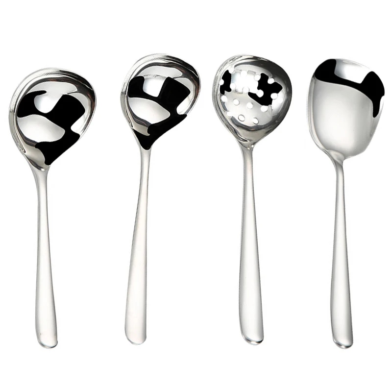 Серебряная длинная нержавеющая сталь для ложек набор столовых приборов супа