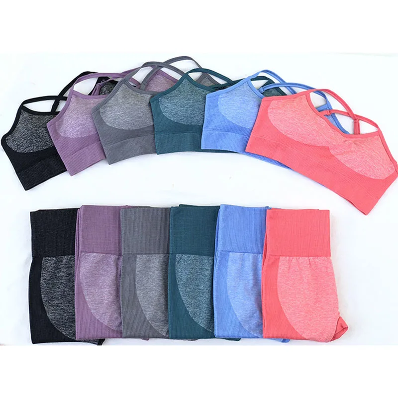 Женский комплект для йоги спортивные костюмы одежда бега фитнеса спортзала