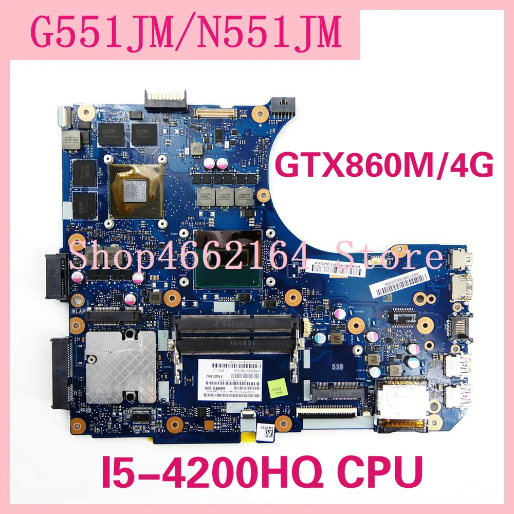 

N551JM I5-4200HQ CPU GTX860M/4G материнская плата для ASUS ROG G551JM G551JW G551JK N551JK N551JW материнская плата для ноутбука 100% ТЕСТ ОК