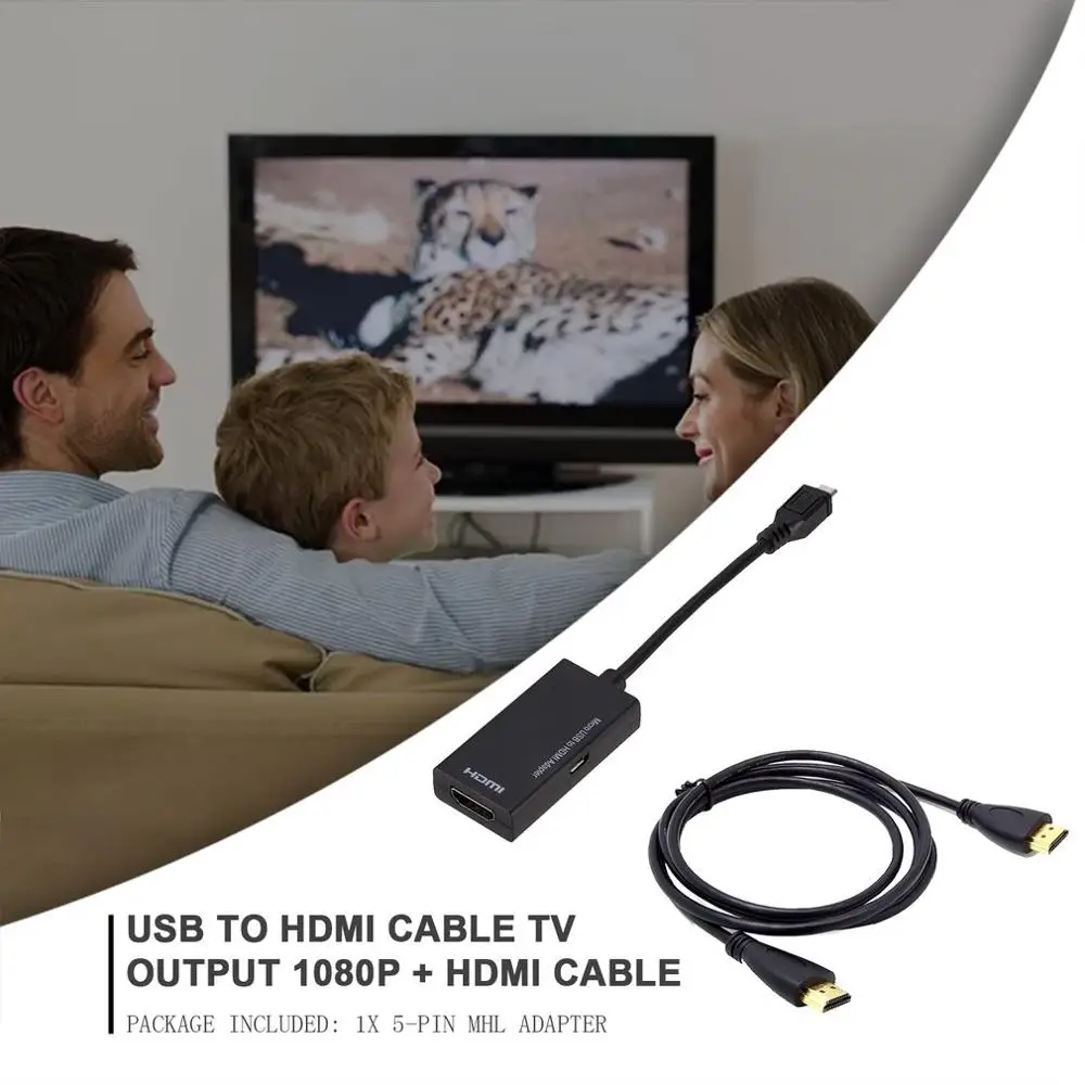 Micro USB To HDMI Adapter Cable Male to Female 1080P HD for MHL Device HDTV Adapters For Samsung Huawei with 3M | Электроника