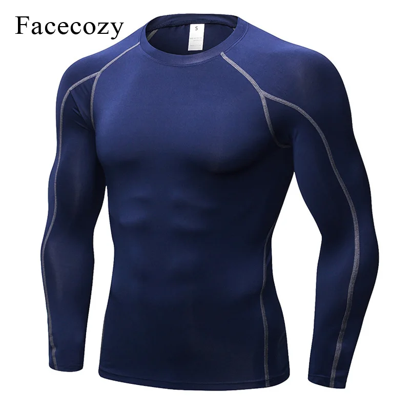Facecozy мужские эластичные футболки для йоги с длинным рукавом быстросохнущие топы