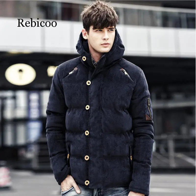 

New Men Winter Jacket Coat Fashion Quality Cotton Padded Windproof Thick Warm Soft Brand Clothing Hooded Male Parkas