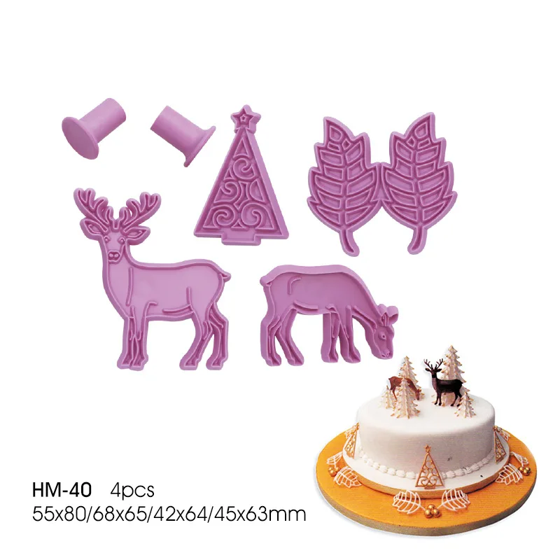 

Christmas Chocolate Decoration Elk Love Snowflake Fish Butterfly Flower Embossing Mold Fondant Cake DIY Biscuit Mold