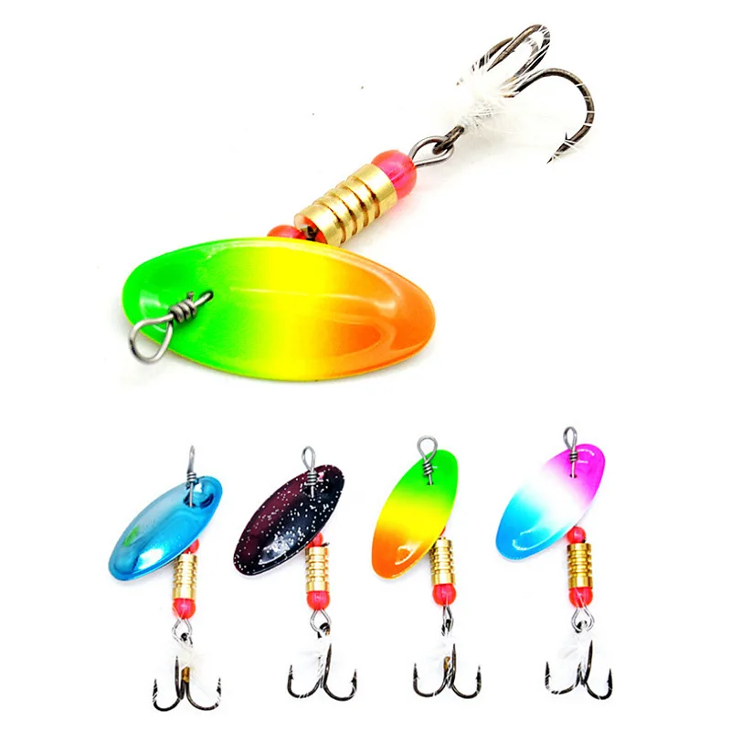 4 шт./лот рыболовные приманки радужного цвета блесна для форели Металлические