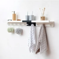 wall shelf wood wall storage rack organizer household sundries wall decor holder key hanger storage shelves with hanging wf