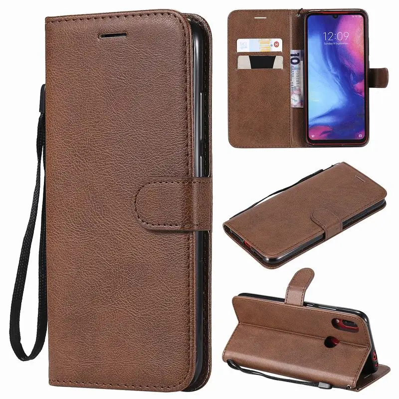 Чехол книжка для Xiaomi Redmi Note 7 Pro кожаный чехол бумажник винтажный защитный