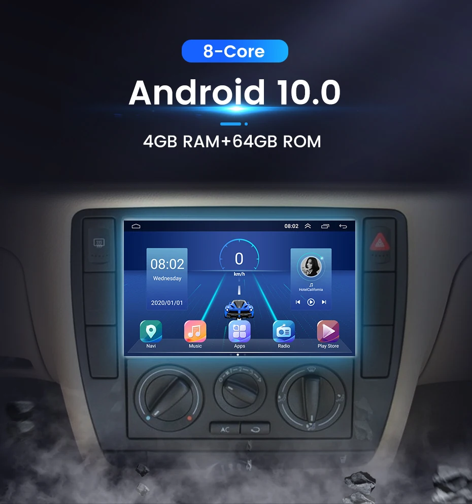 Автомобильное радио-мультимедиа с видеопроигрывателем Android 10 для Jeep Cherokee Compass Commander Wrangler 300C Dodge Caliber Liberty 2008 - 2011 и выше.