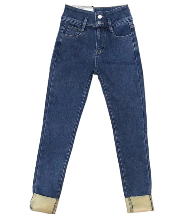 

Light color jeans women's 2021 new thin Capris high waist PANTS LEGGINGS 283 4th