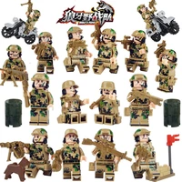 children mini spike field team weapon military police cartoon doll minifigure accessories assembled building block toy kids gift