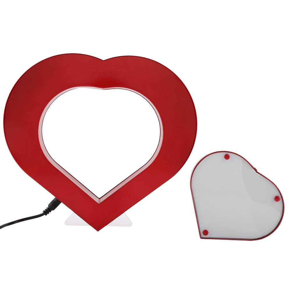 Светодиодная красная в форме Сердца магнитная левитационная фоторамка домашний