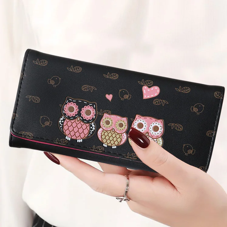 

Women Wallets Cute Owl Lady Coin Purse Long Short Style Money Bags Clutch Woman Wallet Cards ID Holder Purses Bag Burse Notecase
