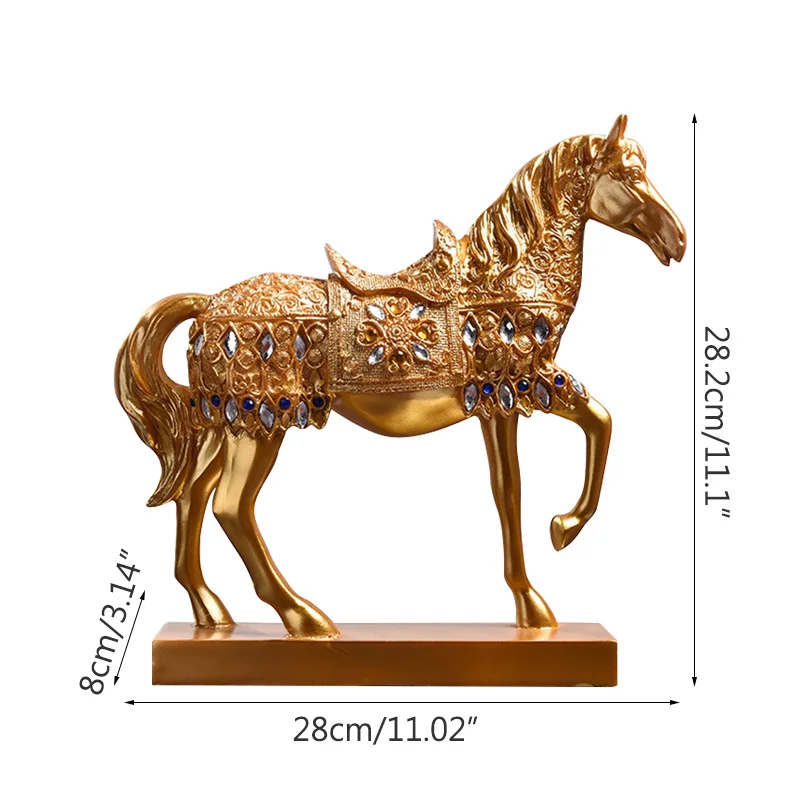 

European Living Room Ornament Resin Running Horse Home Decoration Figurine Crafts Office Decor Animal Miniature Model Handcrafts