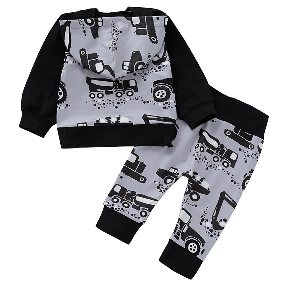 Комплект детской одежды одежда для малышей, Детская рубашка для мальчика и девочки, С изображением машины худи с принтом толстовки топы, штаны комплект детской одежды, детские футболки D25