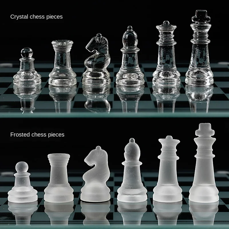 Стеклянная шахматная игра использует высококачественные экологически чистые