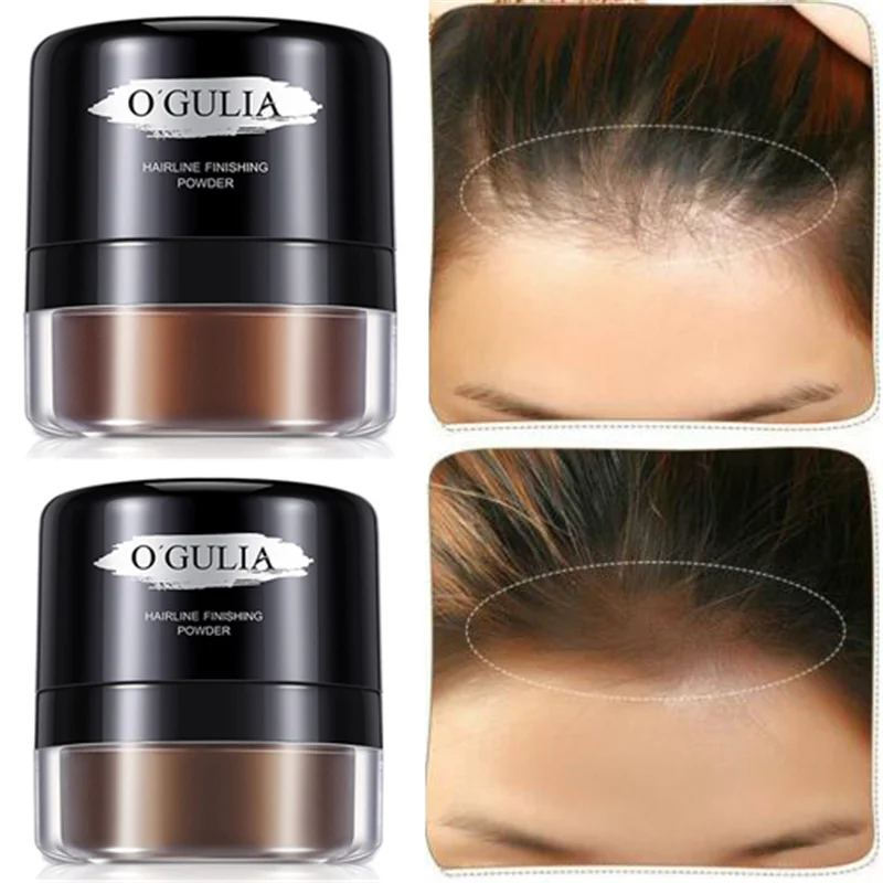 Коричнево серая рассыпчатая пудра для волос с затемненными краями водостойкая