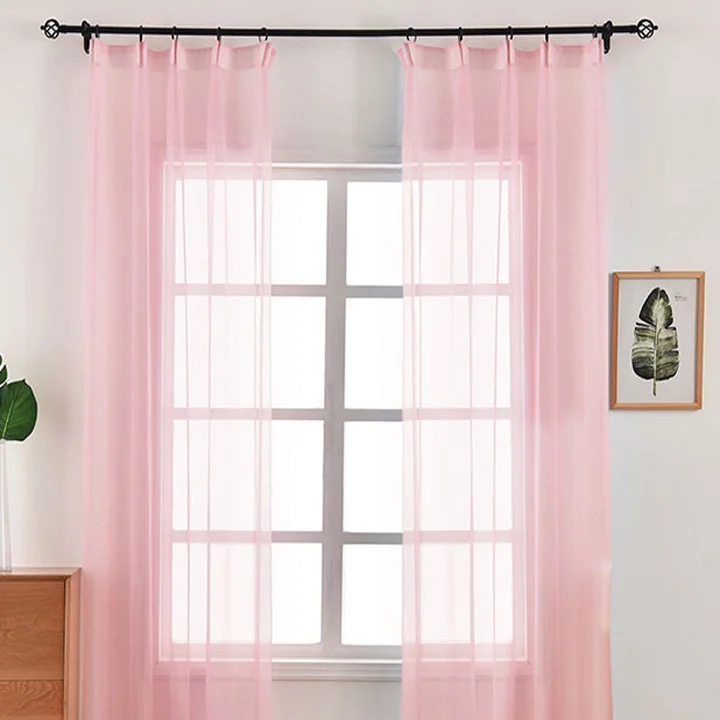 

Modern Solid Gradient Color Window Curtains For Living Room Bedroom Decorations Panel Kitchen Sheer Voile Curtains Finished