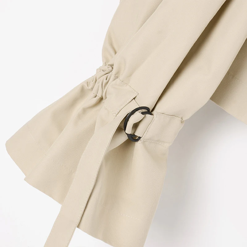 

[EAM] Women Dark Blue Split Joint Long Trench New Lapel Long Sleeve Loose Fit Windbreaker Fashion Tide Spring Autumn 2021 1Z792