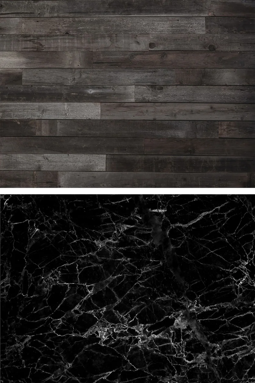 Виниловый фон Nitree для фотосъемки с черной мраморной текстурой в стиле ретро