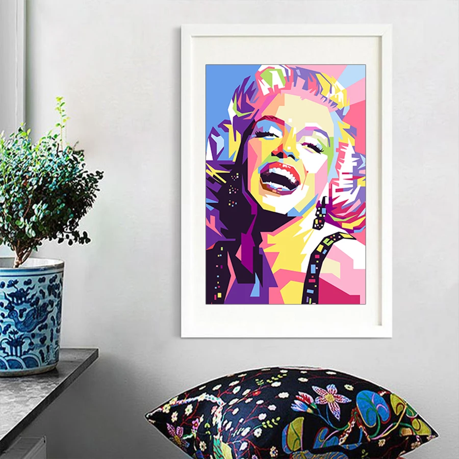 Colorful Marilyn Monroe Canvas Painting Portrait Abstract Posters and Prints Wall Art Pictures for Living Room Home Decor | Дом и сад