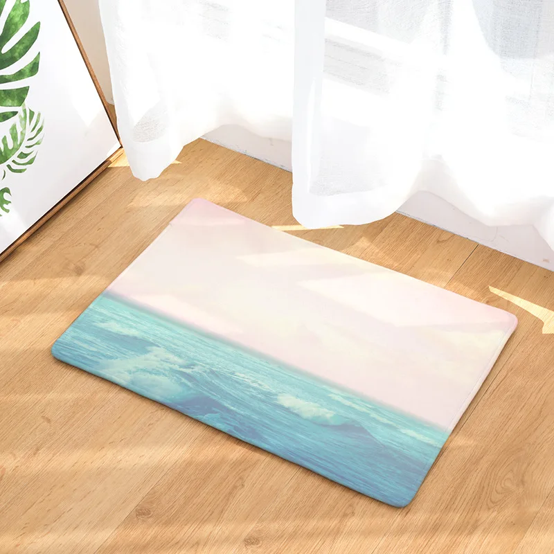 CAMMITEVER Blue Waves Sea Landscape Rug Floor Mat Home Decoration Accessories Carpet Rugs for Living Room | Дом и сад