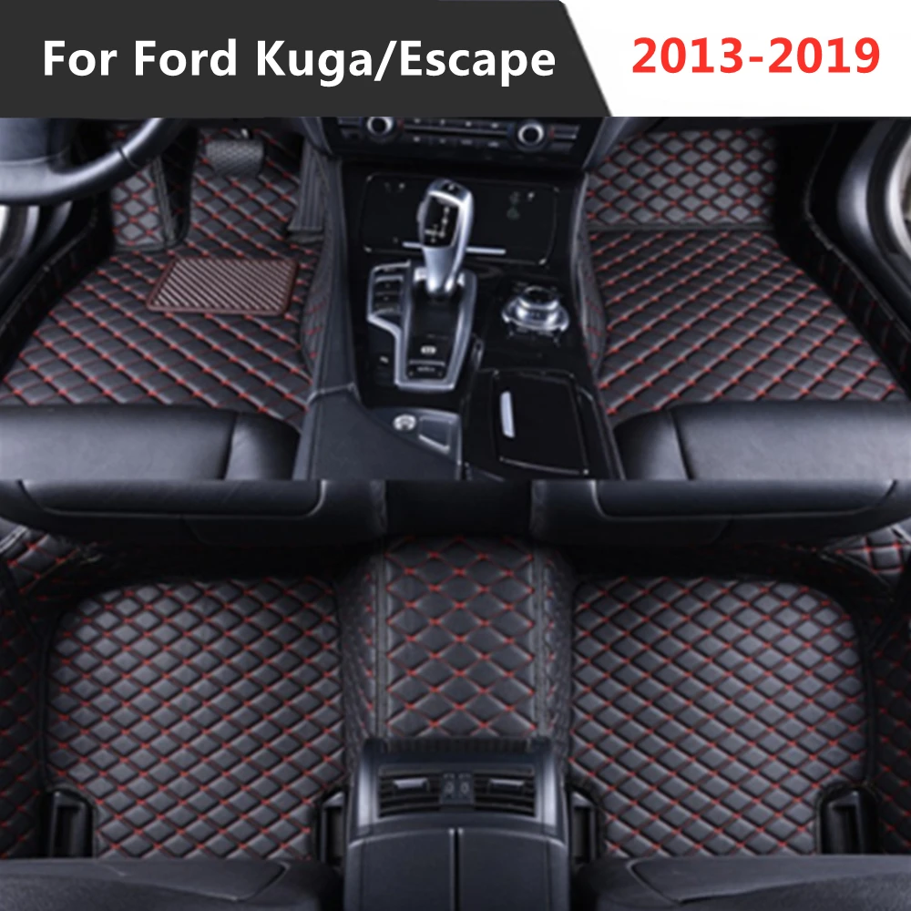 

For Ford KUGA Escape (2013-2019) 2014-15-16-17-2018 Leather Custom Auto Car Floor Foot mat Car Styling Custom Fit