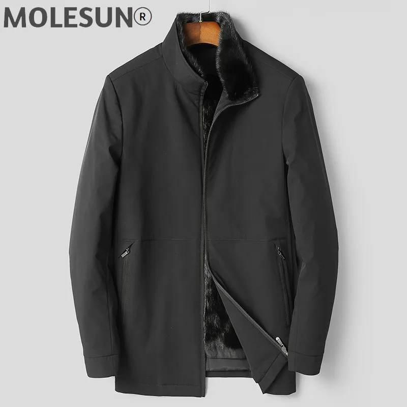 

AKOOSUN 2021 Natural Mink Fur Jacket Real Fur Coat Men Winter Jacket Parka High Quality Mink Collar Parkas Hombre L18-4903 J5146