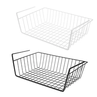 iron mesh shelf basket cupboard cabinet door organizer rack closet holders hanging under shelf storage basket rack organizer new