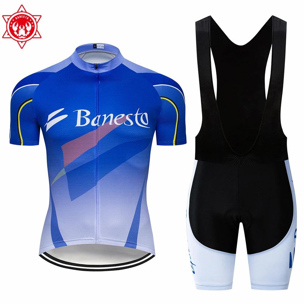 

2021 New Banesto Summer Cycling Jersey Set Breathable Team Racing Sports Bicycle Jersey Men'S Cycling Clothes Short Bike Jersey