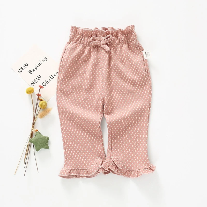 2019 Модные осенние штаны принцессы брюки для маленьких девочек детские Широкие в