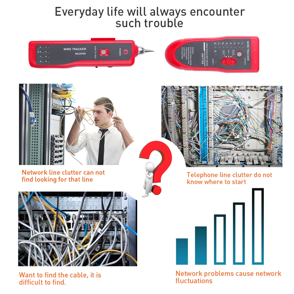 Тестер сетевого кабеля RJ45 Cat5e Cat6 UTP FTP кабельный видоискатель RJ11 трекер