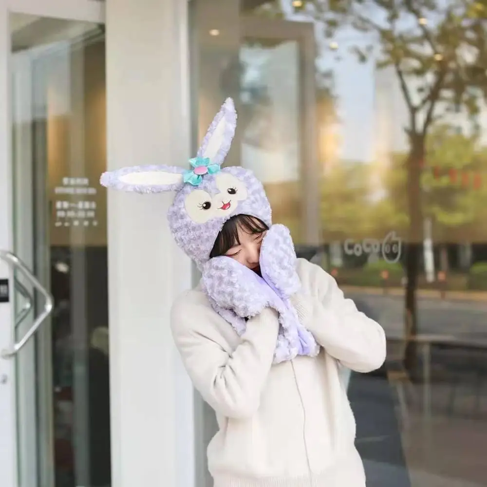 

JY зимняя Милая шапка с мультяшным медведем шарф перчатки три штуки/комплект теплая цельная шапка для родителей детей WJ03