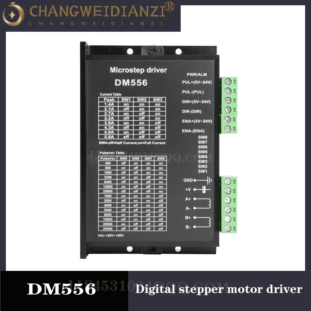 

DM556 Digital Stepper motor driver 2 phase 5.6A for 57 86 stepper motor NEMA23 NEMA34 Stepper Motor Controller