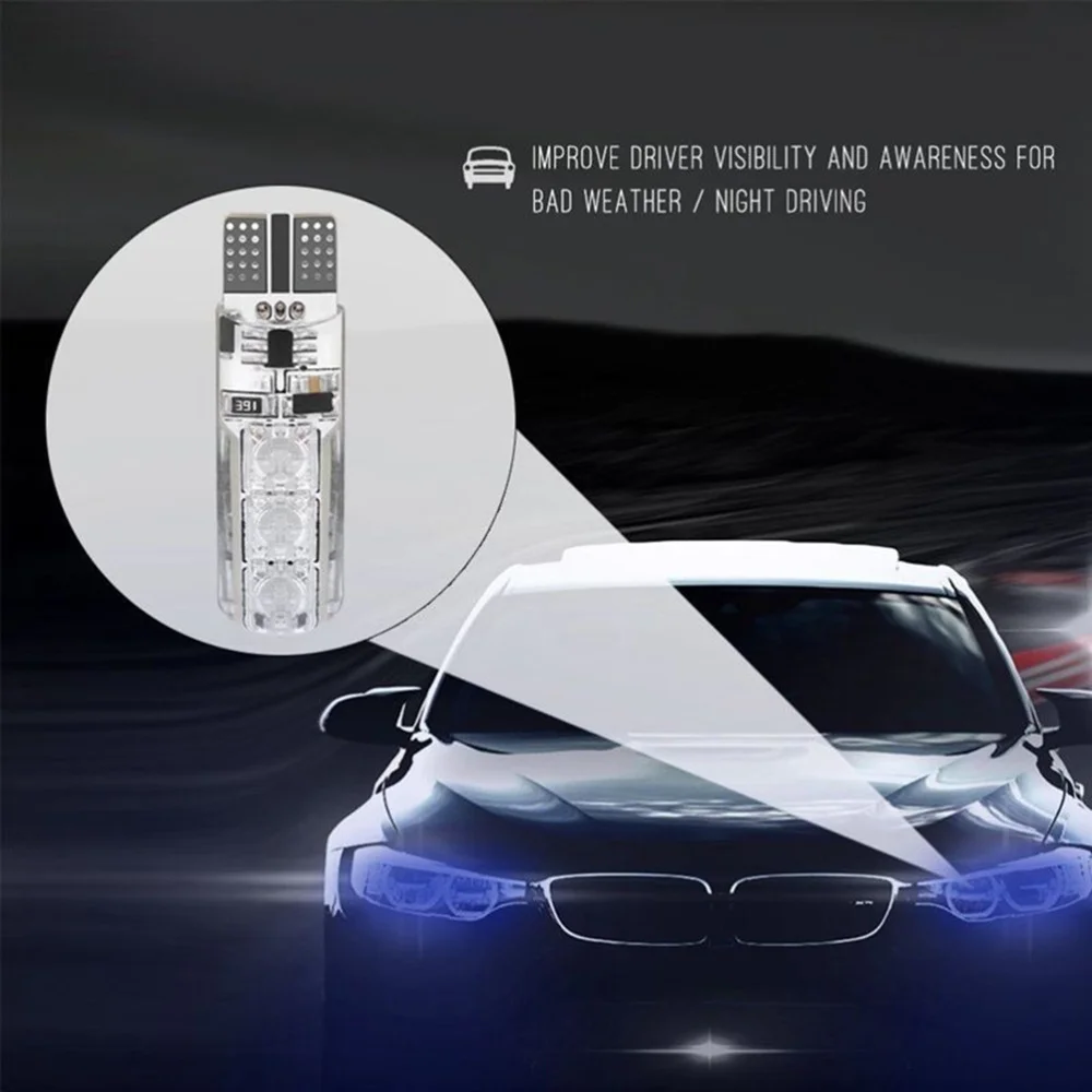 

2pcs Waterproof Colorful Auto Lamp LED RGB Fog Lights Interior Wedge License Plate Lights Side Light Strobe Car LED Bulb with In