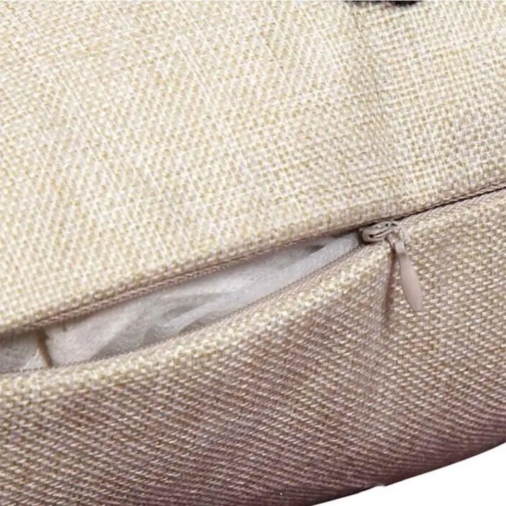 Набор из 4 льняные наволочки с деревенский узоры и Скрытая застежек-молний