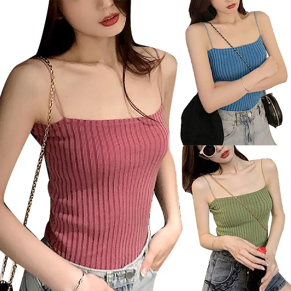 Женский однотонный топ в рубчик без рукавов | Женская одежда
