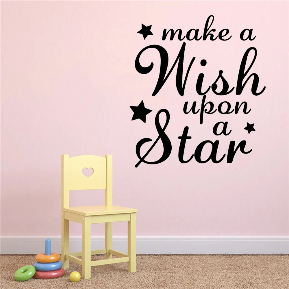Милые наклейки на стену с надписью make a wish украшение дома для детской комнаты