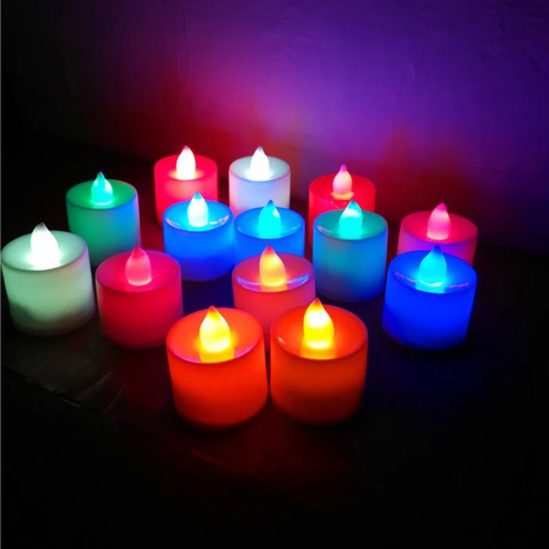 Белые цветные свечи (быстрая/медленная вспышка) электронные Свадебные на день