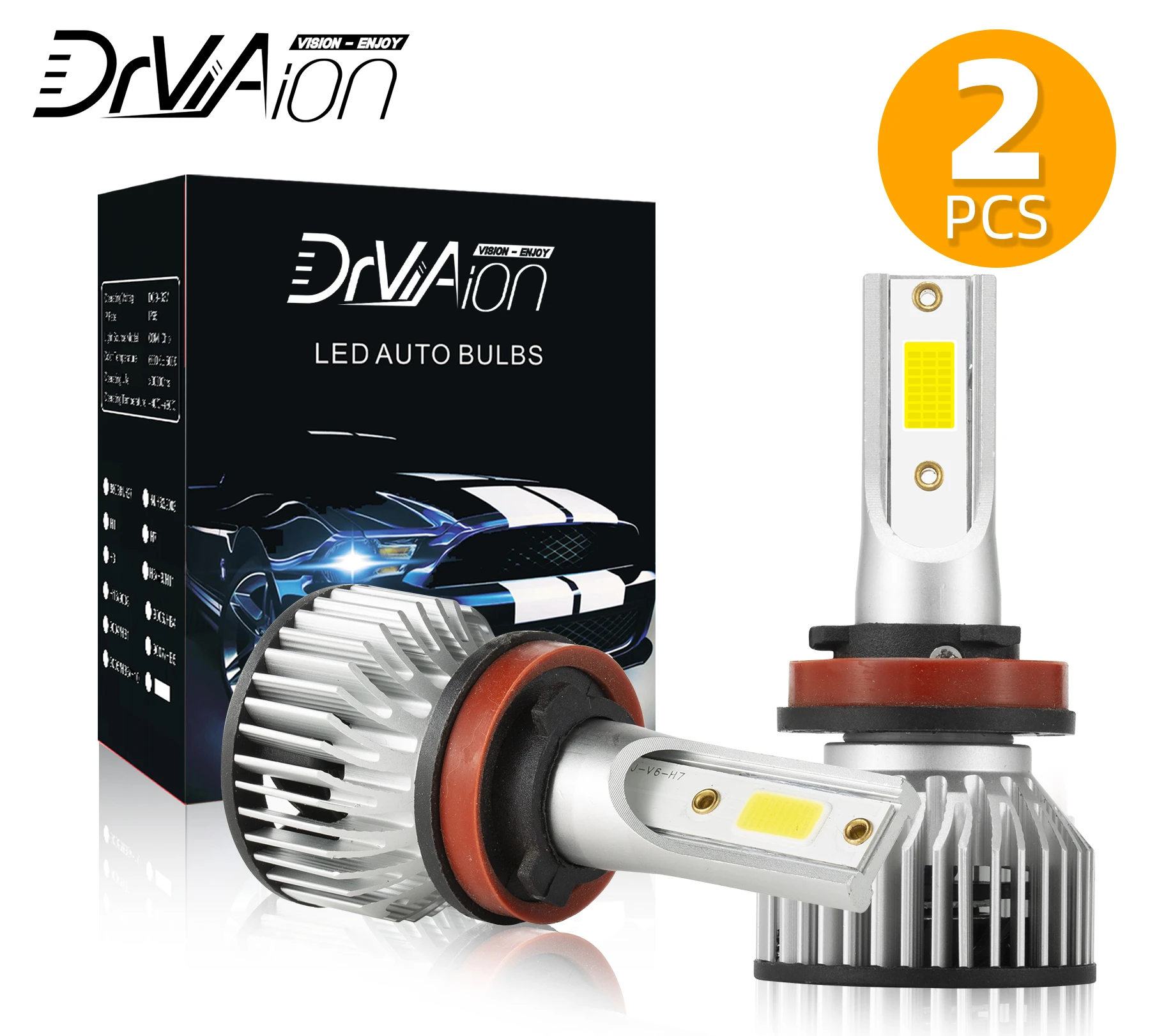 

2PC 6000K H8 H9 H11 Car Led Headlight Bulbs High Brightness H8 H9 H11 Car Light Auto Lamp White Led H8 H9 H11 Car Accessories